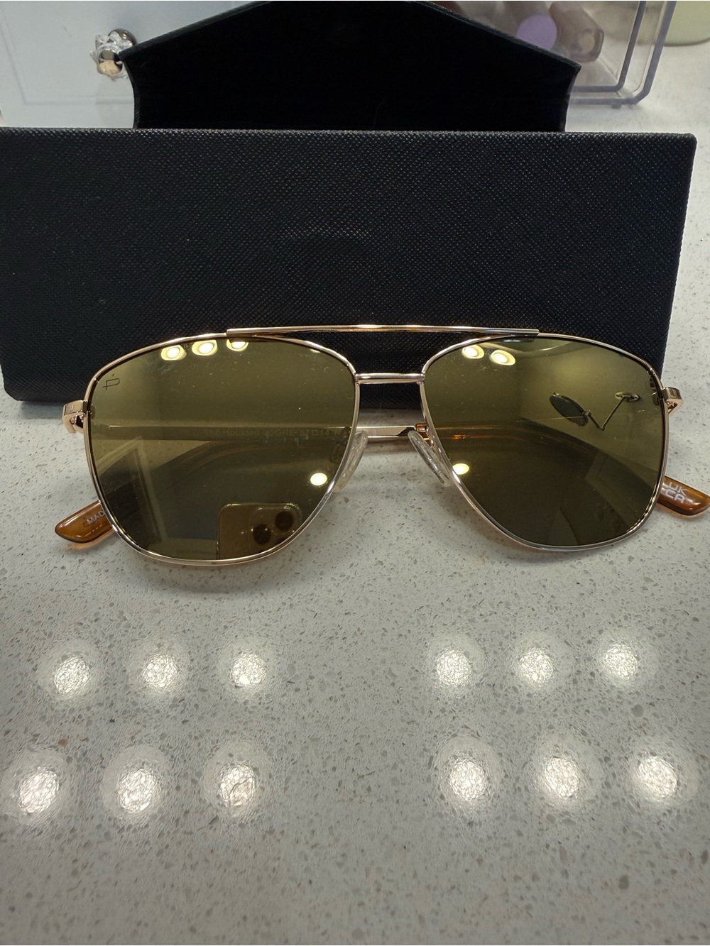 Prive Revaux Polarized Aviator Sunglasses Gold Frame Brown Lenses New